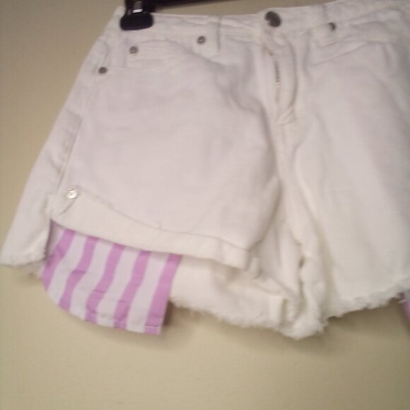 Habitual Kid Shorts Girls 12 High Rise Ritual Short Raw Hem Denim White - Picture 7 of 13